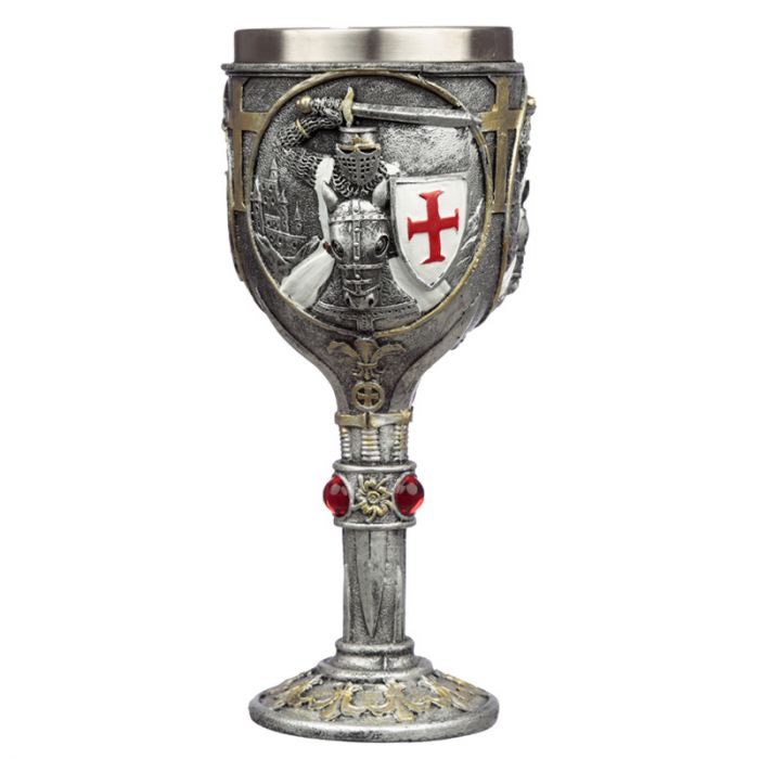 Knight Crusader on Horse Chalice / Goblet - Click Image to Close
